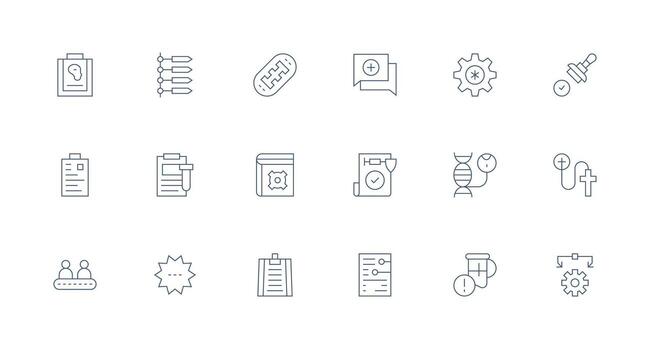 procedimiento diseño íconos presentando 18 en mínimo línea estilo interfaz íconos para diario utilizar vector