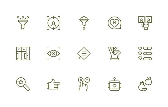 Selection including 15 Regular Line Illustrations Balanced Icon Set for Functional Design vector