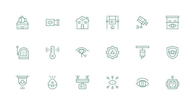 18 Minimal Line Designs for Monitoring System Icons Clear and Concise Icon Set Collection vector