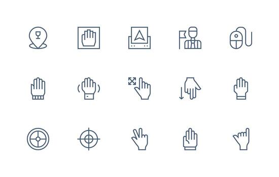 Regular Line Style Pointer Icons with 15 Vectors Digital Product Icons for Fast Delivery