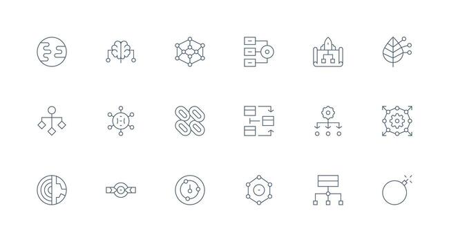 18 Icons for Dataflow in Minimal Line Format Icons Built for Visual Consistency Pack vector