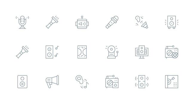 Minimal Line Icons from Sound System Set with 18 Vectors Design Ready Icon Set for Teams