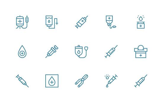 15 regular línea íconos para estéril gráficos icono conjunto para aplicaciones vector