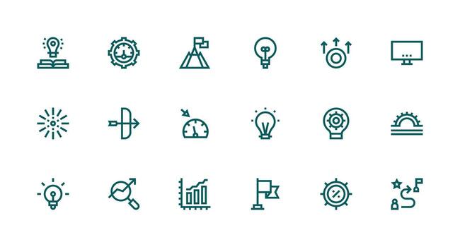 Progreso indicador incluso 18 fuerte carrera línea ilustraciones de múltiples fines icono paquete para plantillas vector