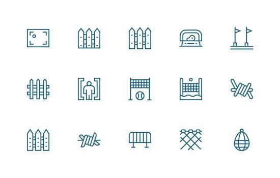 15 Regular Line Style Icons from Boundary Collection Editable Icon Collection vector