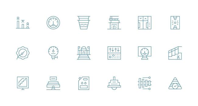 18 íconos para nivel en mínimo línea formato icono conjunto para proyectos vector
