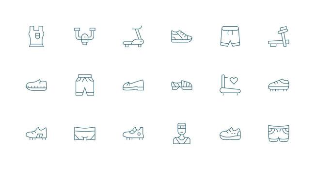 Running Icon Collection with 18 Minimal Line Designs Neutral Style Icons for Any Project vector