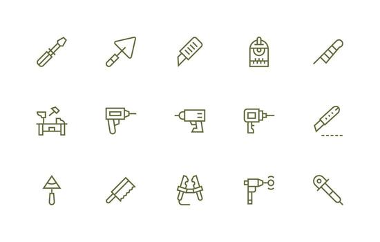 15 Regular Line Icons for Diy Graphics Essential Icon Collection vector