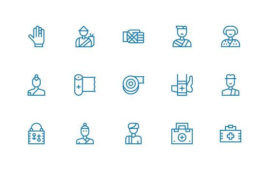 15 Regular Line Style Icons from Bandage Collection Essential Icons for Rapid UI Building vector