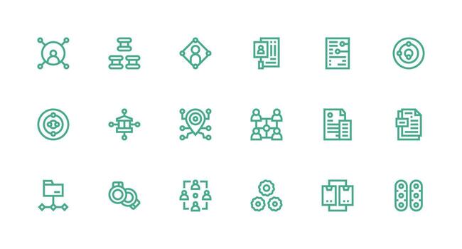 18 Icons for Linked in Strong Stroke Line Format All-Purpose Icon Design Pack vector