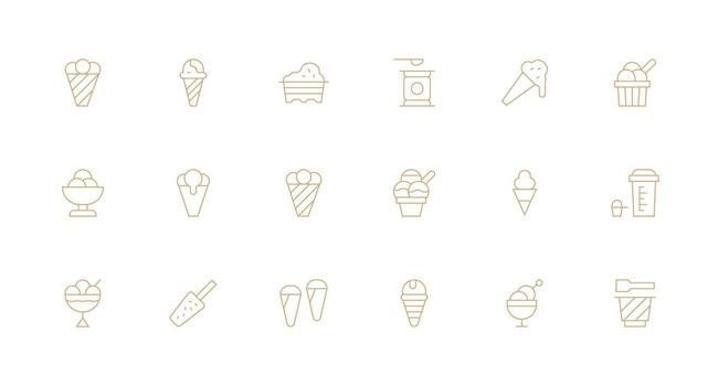 Scoop Set with 18 Minimal Line Icons Well-Structured Icons for Creative Use vector