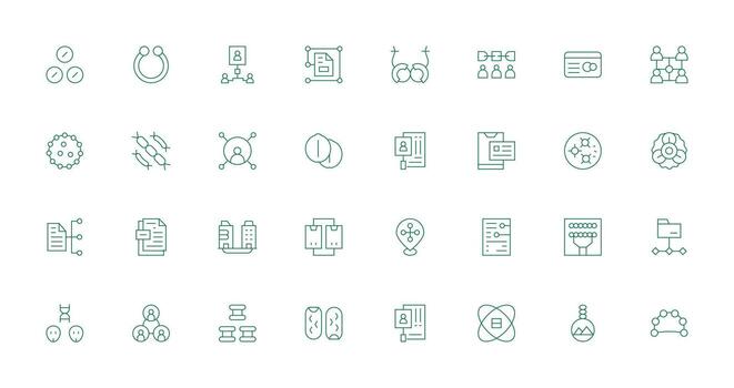 Thin Line Icons from Linked Set with 32 Vectors Responsive Icon Set for Flexible Layouts