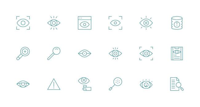 18 Minimal Line Style Icons from Inspect Collection Multi-Style Icons for Creative Projects vector