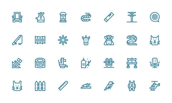 28 Icons for Line in Bold Line Format Scalable Icon Pack vector