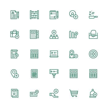 25 Medium Stroke Outline Icons for Add Graphics Fully Editable Icon Set for Web vector