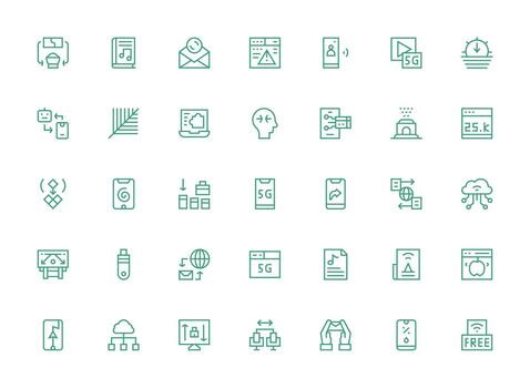 descargar visual paquete conteniendo 35 regular limpiar línea íconos rápido acceso íconos para ui desarrollo vector