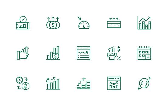 Regular Line Icons from Increase Set with 15 Vectors Versatile Icon Collection for Designers