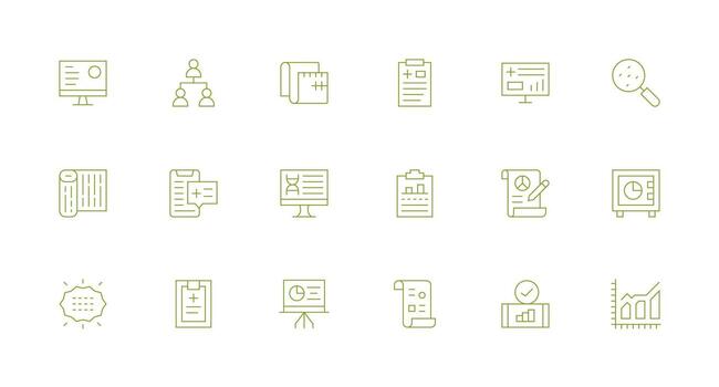 18 Minimal Line Icons for Chart Graphics Complete Icon Bundle for Web Design vector