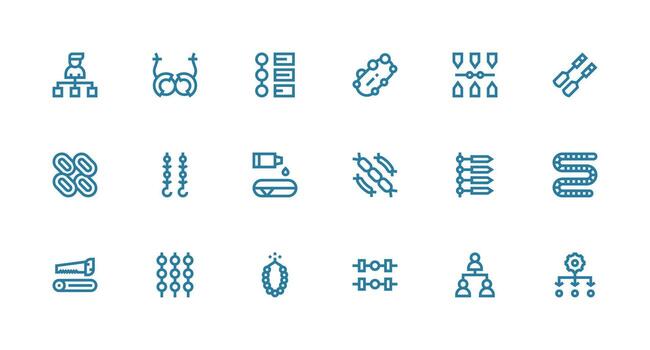 cadena diseño íconos presentando 18 en fuerte carrera línea estilo alta resolución íconos para ninguna plataforma vector