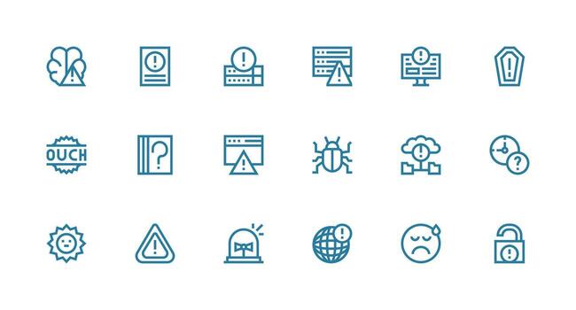 Issue Set with 18 Strong Stroke Line Icons Neat Icon Set vector