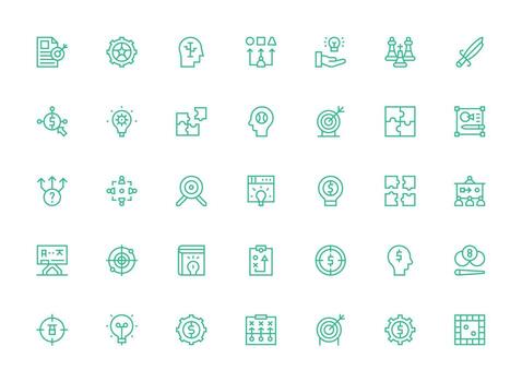 35 regular limpiar línea vectores para estrategia tema completamente editable icono conjunto para web