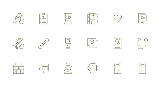 18 íconos para diagnóstico en mínimo línea formato alta resolución íconos para ninguna plataforma vector
