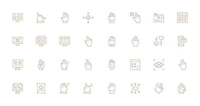 Ux featuring 32 Icons in Thin Line Design Icon Pack for Various Themes vector