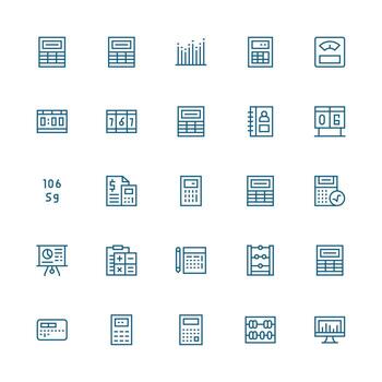 25 Icons for Numbers in Medium Stroke Outline Format Scalable Icons for All Themes vector