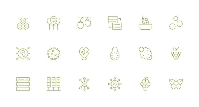 Cluster including 18 Minimal Line Illustrations Clear and Concise Icon Set Collection vector