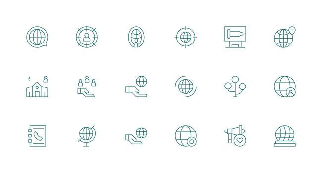 mínimo línea íconos desde superar a conjunto con 18 vectores simplificado icono paquete para visual herramientas