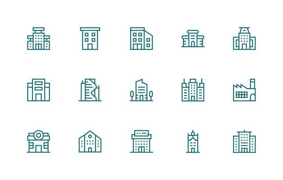 regular línea íconos desde comercial propiedad conjunto con 15 vectores de múltiples fines icono paquete para plantillas