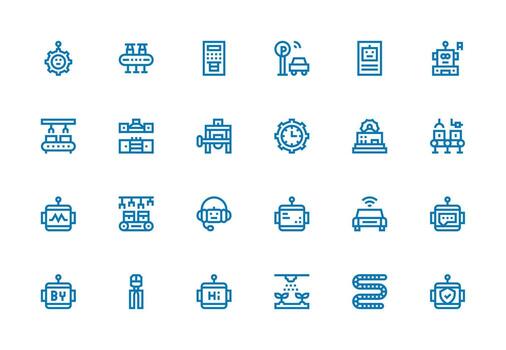 Thick Line Line Icons from Automated Set with 24 Vectors Web and App Icon Pack Collection