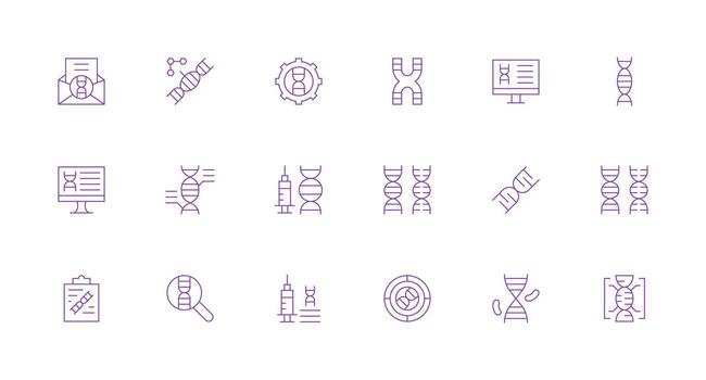 Dna Design Icons featuring 18 in Minimal Line Style Interface Icon Collection vector