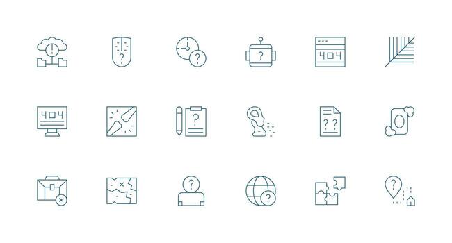 mínimo línea íconos desde desaparecido conjunto con 18 vectores de confianza íconos para todas interfaces