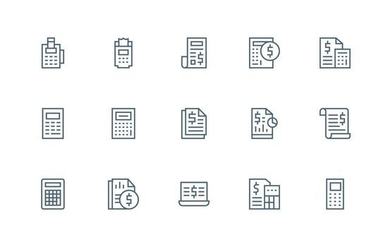 15 Regular Line Icons for Accounting Software Graphics Digital Product Icons for Fast Delivery vector