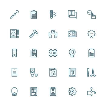 procedimiento diseño íconos presentando 25 en medio carrera contorno estilo completar icono conjunto para móvil aplicaciones vector