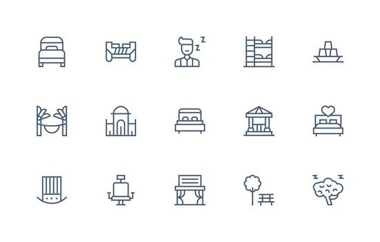 15 Rest Icons in Regular Line Aesthetic UI and UX Focused Icon Collection vector