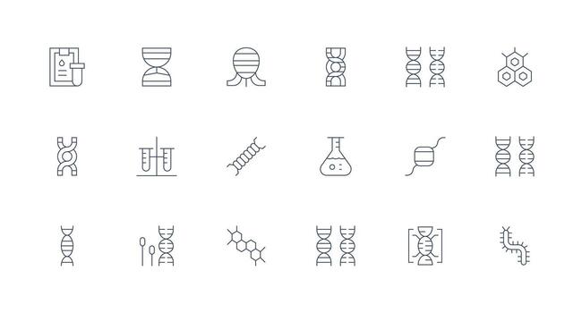 Biochemistry including 18 Minimal Line Illustrations Minimal Icon Set for Interface Projects vector