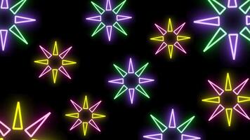 abstrakt glöd neon retro stil 80-90-tal minimalistisk mönster Sol form geometrisk memphis design bakgrund. för projekt ångvåg, pop- konst, fest, musik händelse. video