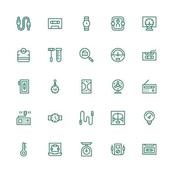 25 medio carrera contorno diseños para término análogo íconos íconos construido para visual consistencia paquete vector