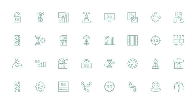 Thin Line Icons from Cellular Set with 32 Vectors Quick Access Icons for UI Development