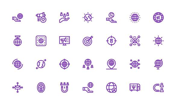Bold Line Icons from Outreach Set with 28 Vectors Scalable Icons for Cross-Platform Interfaces