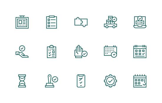 Complete Design Icons featuring 15 in Regular Line Style Fully Editable Icon Set for Web vector