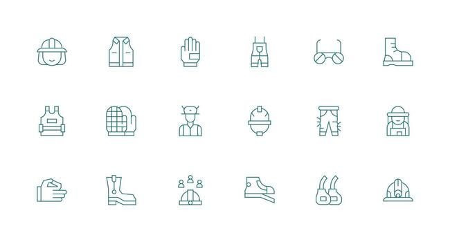 18 Labor Icons in Minimal Line Aesthetic Interface Icons for Daily Use vector