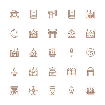 Medium Stroke Outline Icons from Holy Set with 25 Vectors Scalable Icons for Cross-Platform Interfaces