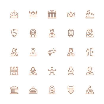 medio carrera contorno íconos desde autoridad conjunto con 25 vectores claro y conciso icono conjunto colección