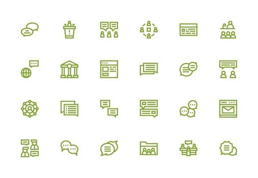 Thick Line Line Style Forum Icons with 24 Vectors Interface Icon Collection for Daily Projects