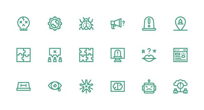 problema icono colección con 18 fuerte carrera línea diseños interfaz íconos para diario utilizar vector