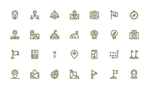 Bold Line Icons from Position Set with 28 Vectors Full Icon Library for UI Designers