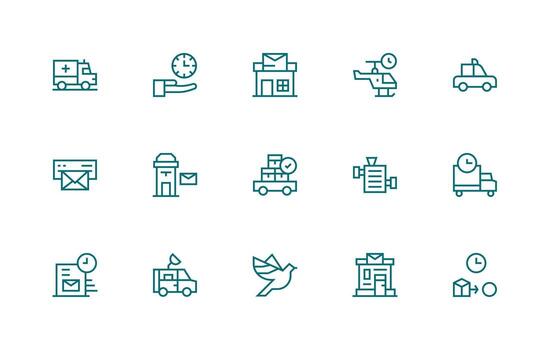 15 Regular Line Icons for Dispatch Graphics Quick Access Icons for UI Development vector